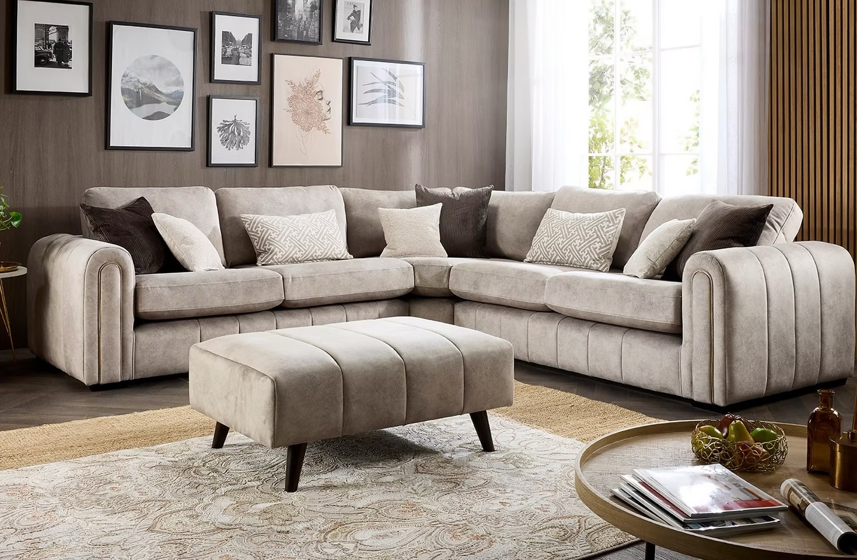 Glamour sofa in a stylish living room setting at Portsmouth Furniture Centre